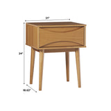 Atticus Solid Wood Mid-Century Modern Nightstand