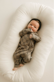 Faded Brown Checkerboard | Bamboo Zip Pajamas
