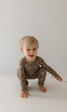 Faded Brown Checkerboard | Bamboo Zip Pajamas