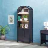Chantelle Modern Arched Bookshelf with Cabinet