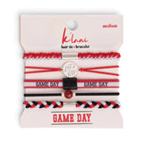 Game Day Red White Black- Hair Tie Bracelet