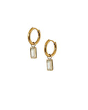 Huggie Charm Earrings - Edith Clear Gold