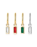 Huggie Charm Earrings - Edith Clear Gold