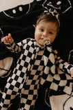 Plush Blanket | Just Smile Black & Ivory