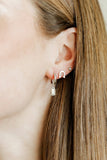 Screwback Stud Earrings - Micro Cooper Clear Silver