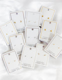 Screwback Stud Earrings - Micro Cooper Clear Silver
