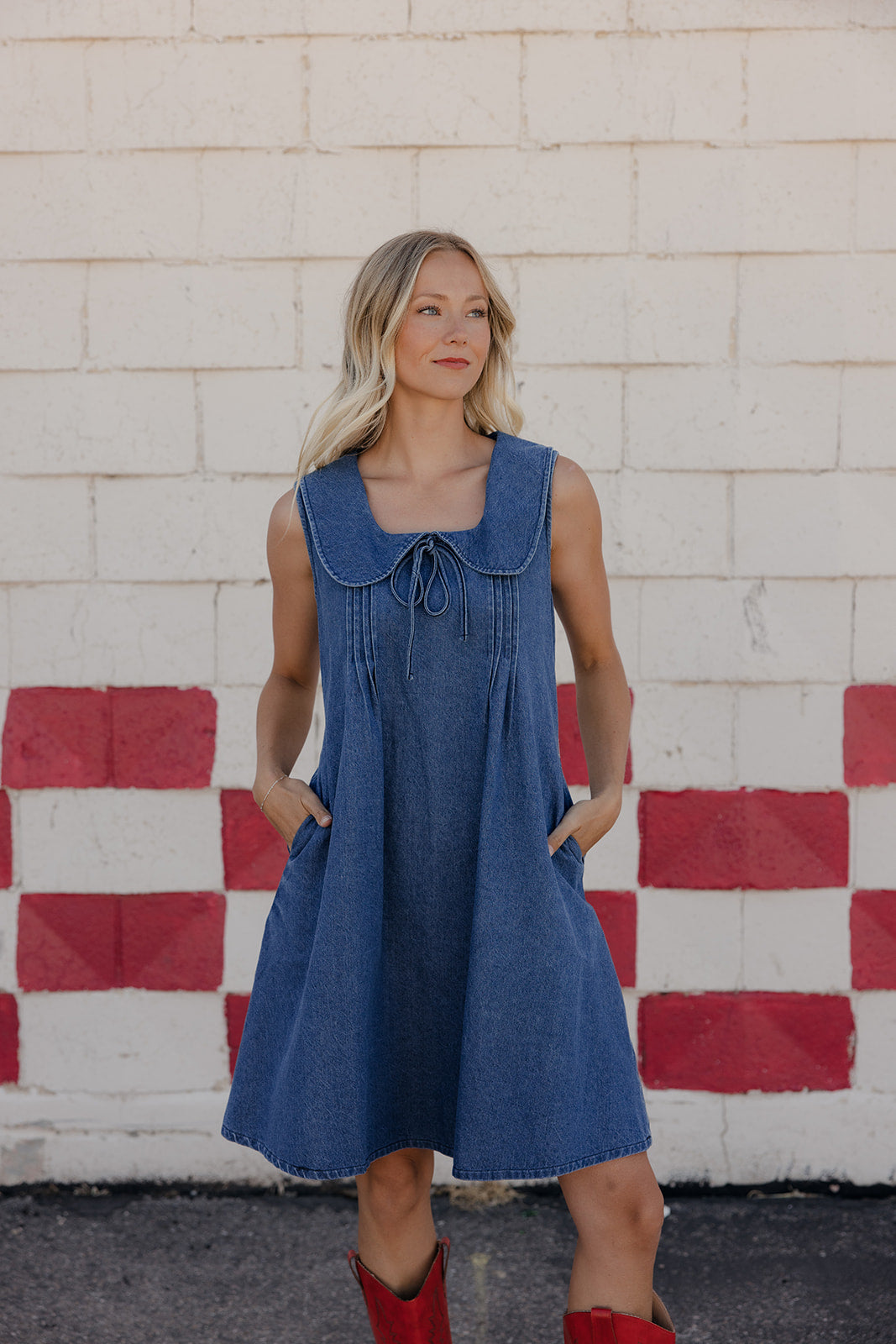 Downtown Denim Collared Dress