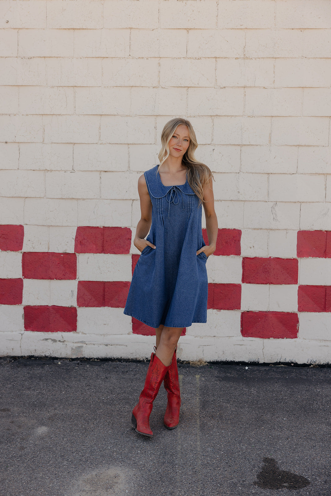 Downtown Denim Collared Dress