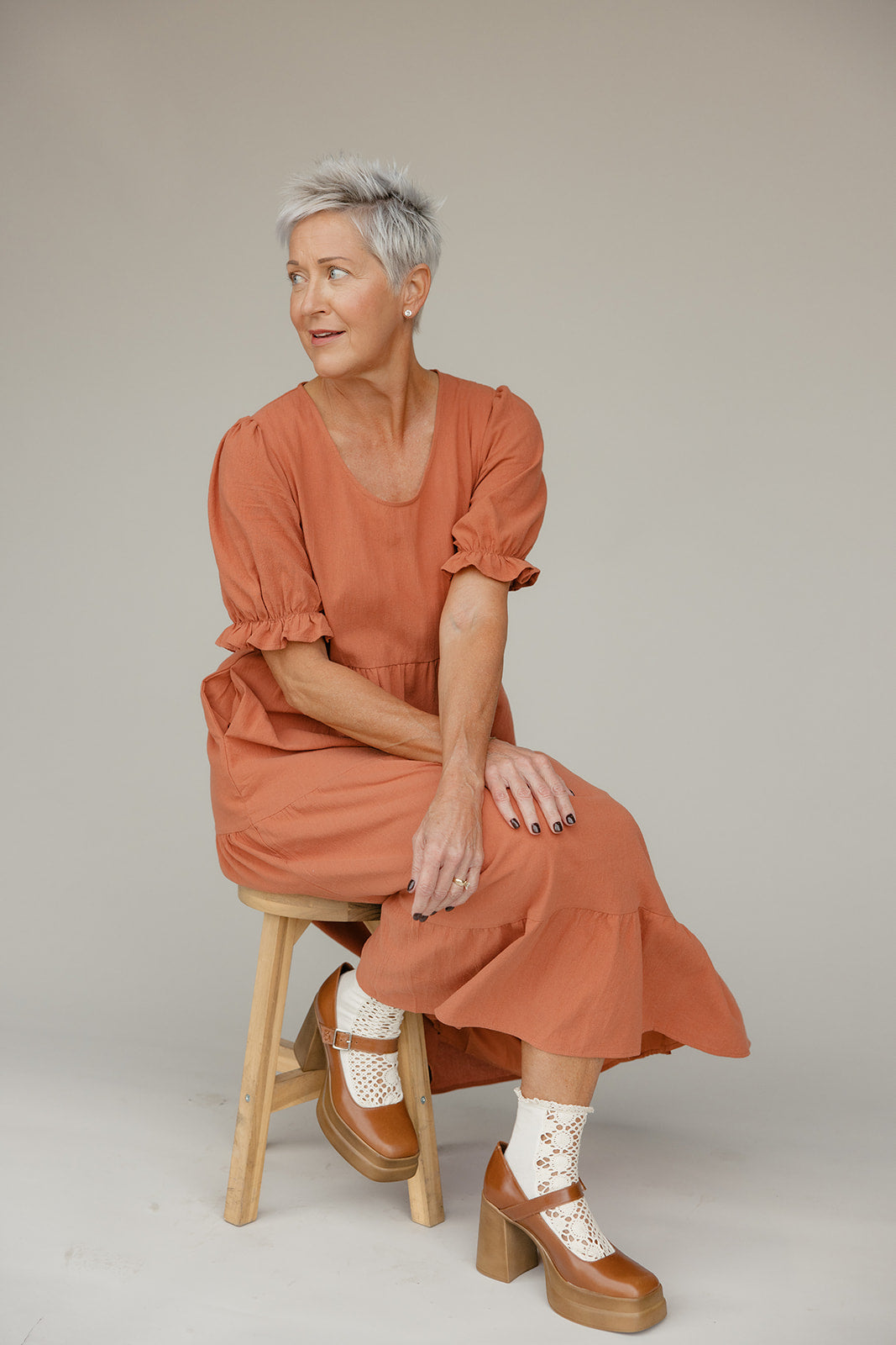Rust Revival Tiered Dress
