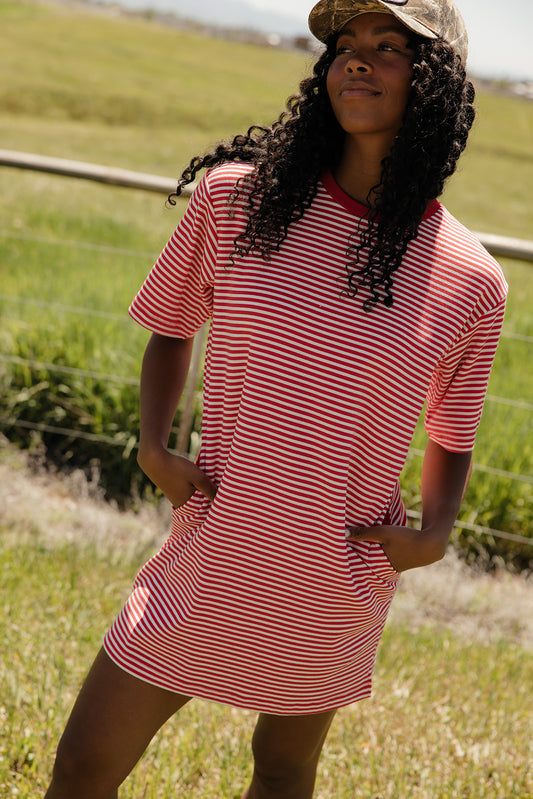 Backyard Bonfire Stripe Dress