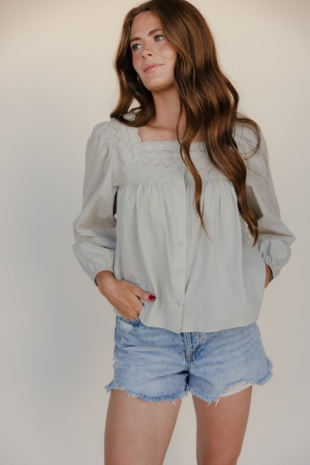 Morning Mist Detail Blouse