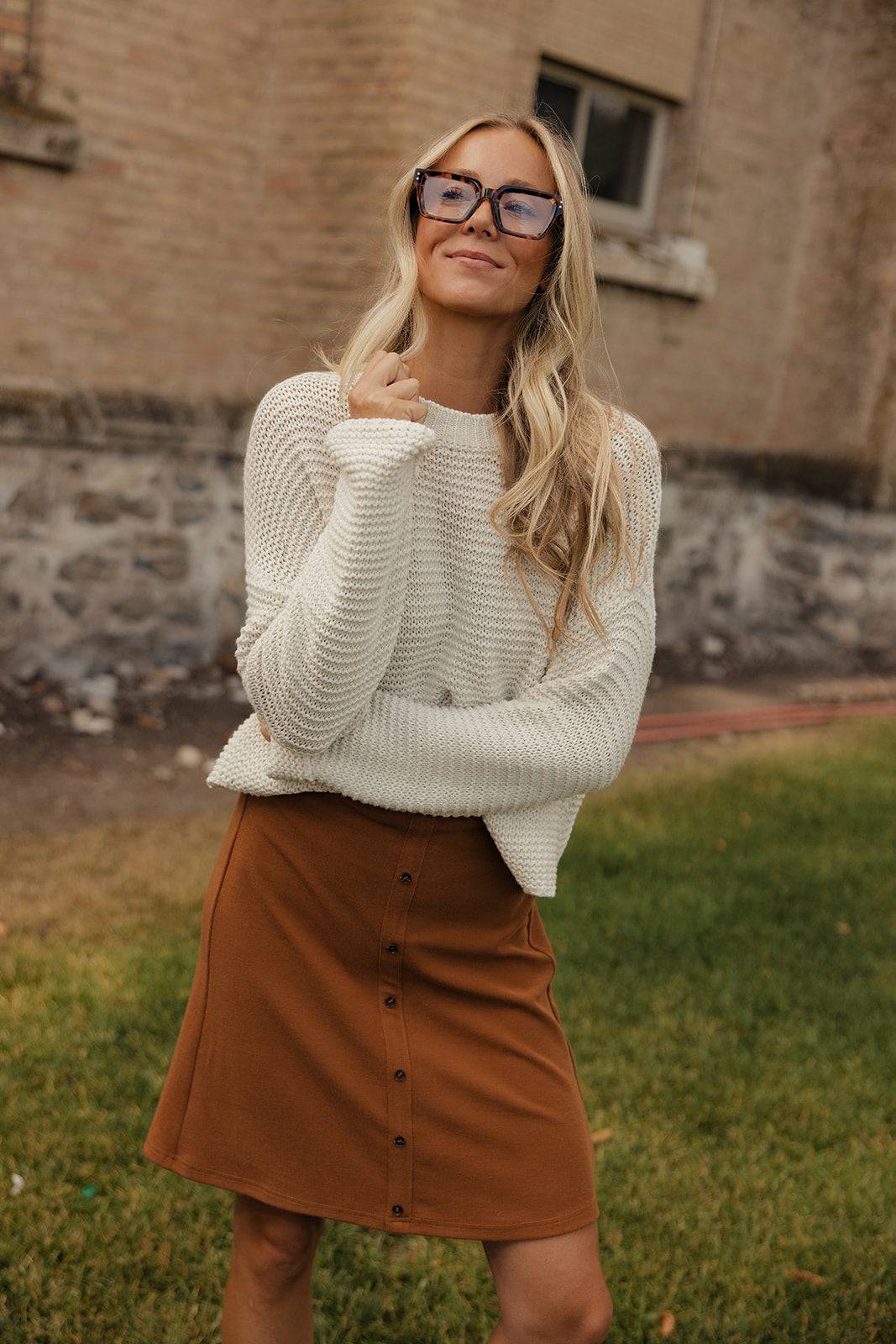 Cinnamon Kiss Button Skirt