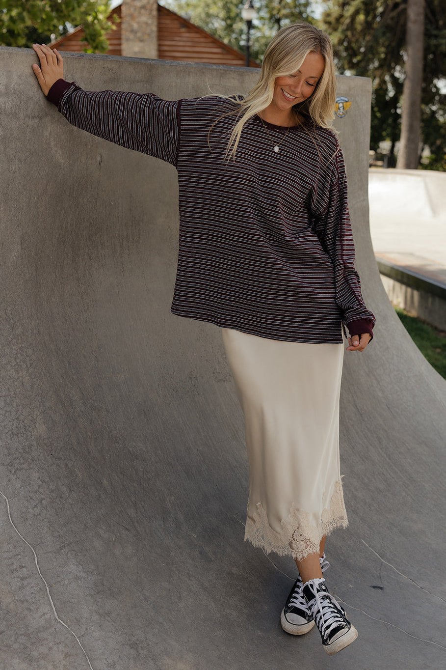 Ivory Romance Satin Skirt