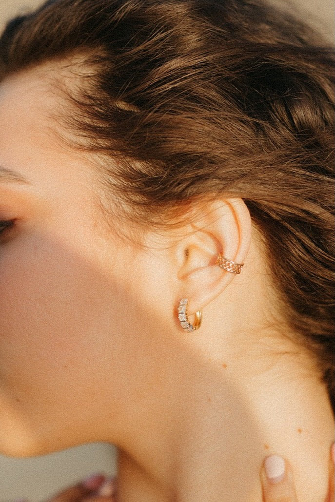 Charlotte Diamond Gold Filled Hoops