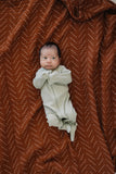 Sage Organic Cotton Ribbed Zipper