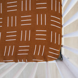 Mustard Mudcloth Muslin Crib Sheet