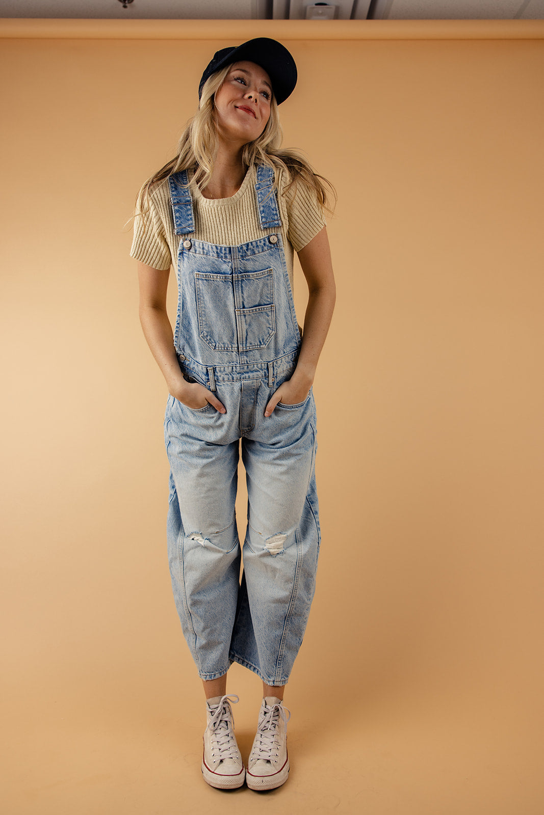 Free People Good Luck Barrel Overalls