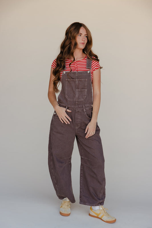 Free People Good Luck Barrel Overalls
