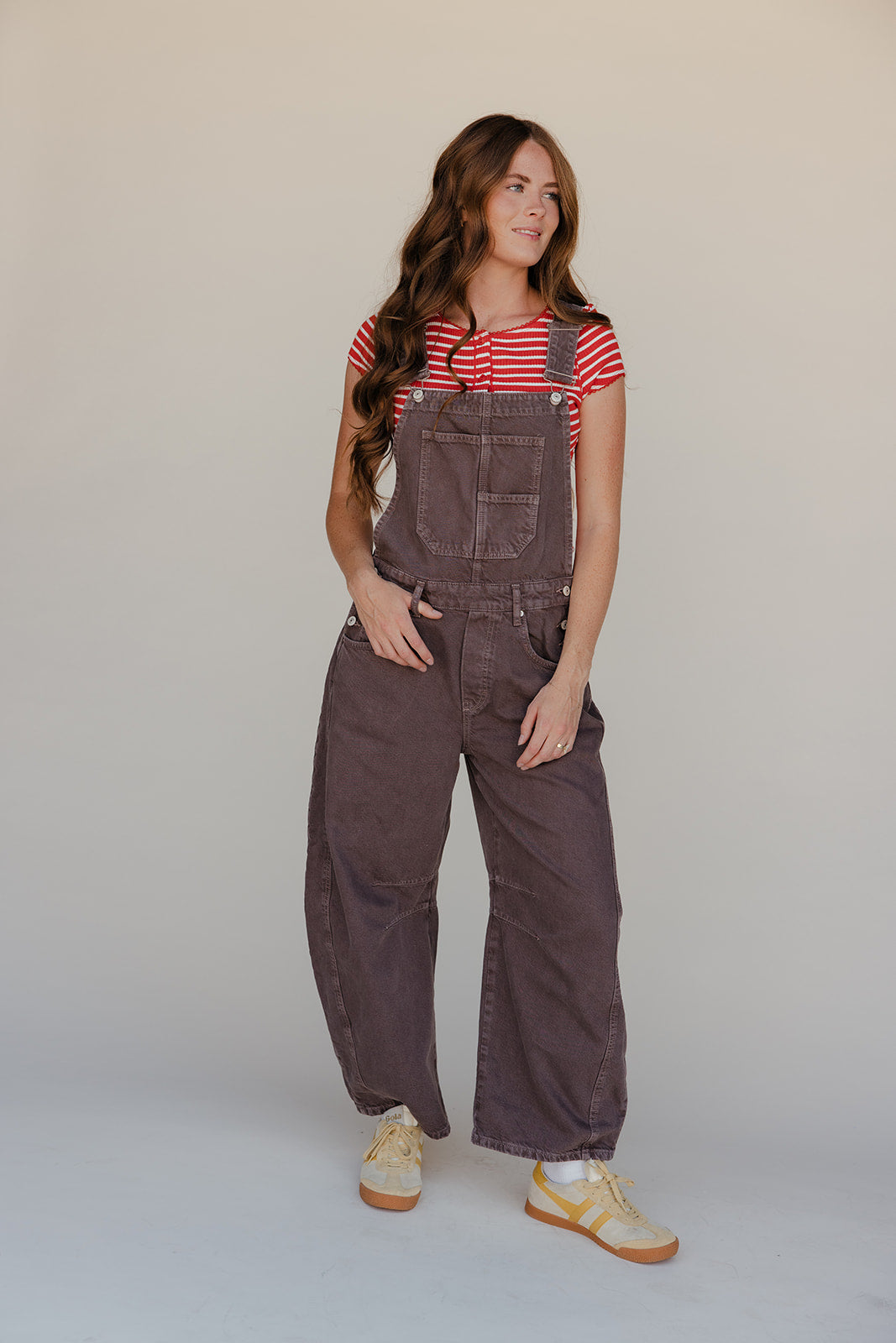 Free People Good Luck Barrel Overalls