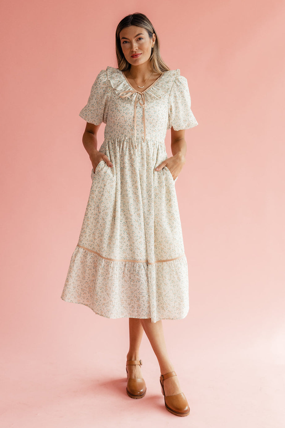 Jill Ruffle Tie Dress