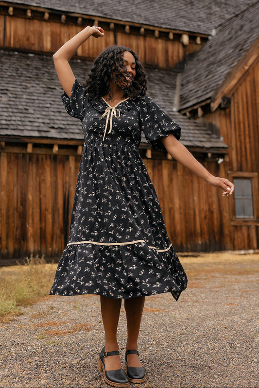 Jill Ruffle Tie Dress