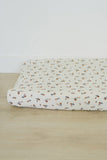 Cream Floral Muslin Changing Pad Cover