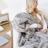 PATTERNED FAUX FUR THROW BLANKETS