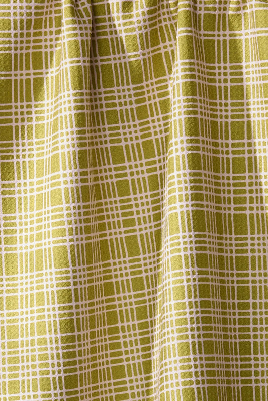 Geometry Orchard Plaid Green Tea Towel