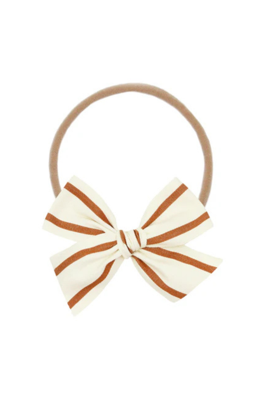 Copper Stripe Ribbon Bow Headband