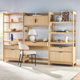 Holmes Modern Scandinavian Reeded Wide Bookshelf