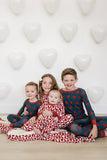 Navy + Red Hearts Ribbed Bamboo Cozy Set