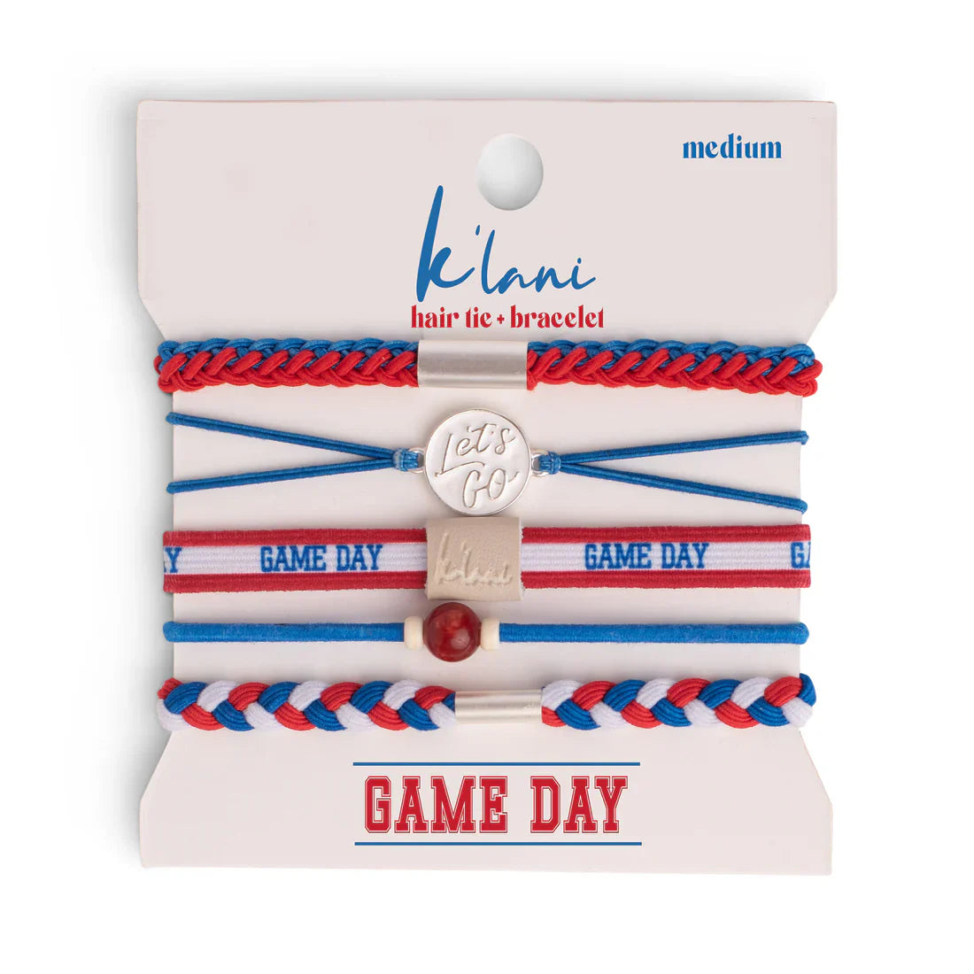 Game Day Red Blue White - Hair Tie Bracelet