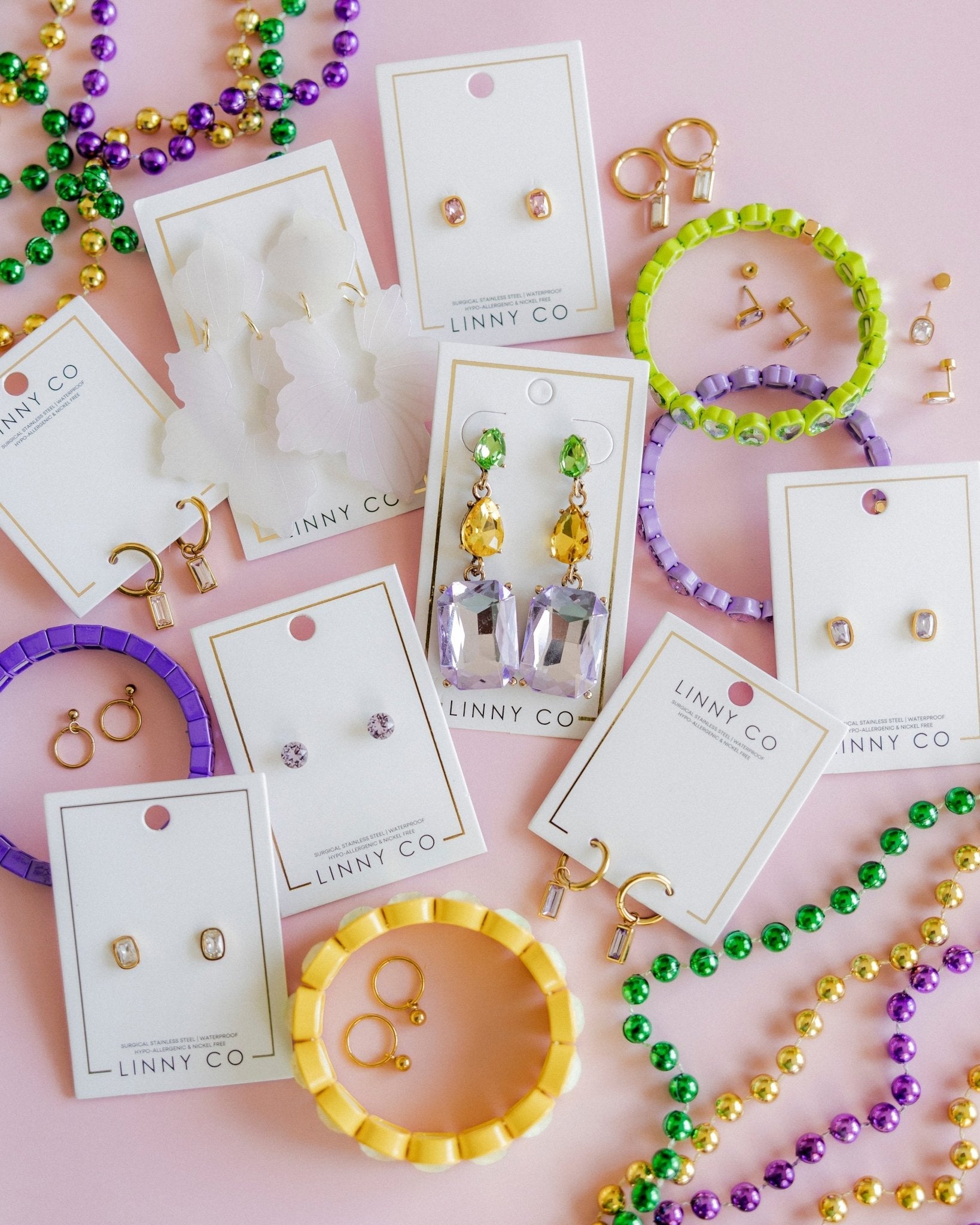 Huggie Charm Earrings - Edith Clear Gold