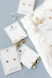Huggie Charm Earrings - Edith Clear Gold