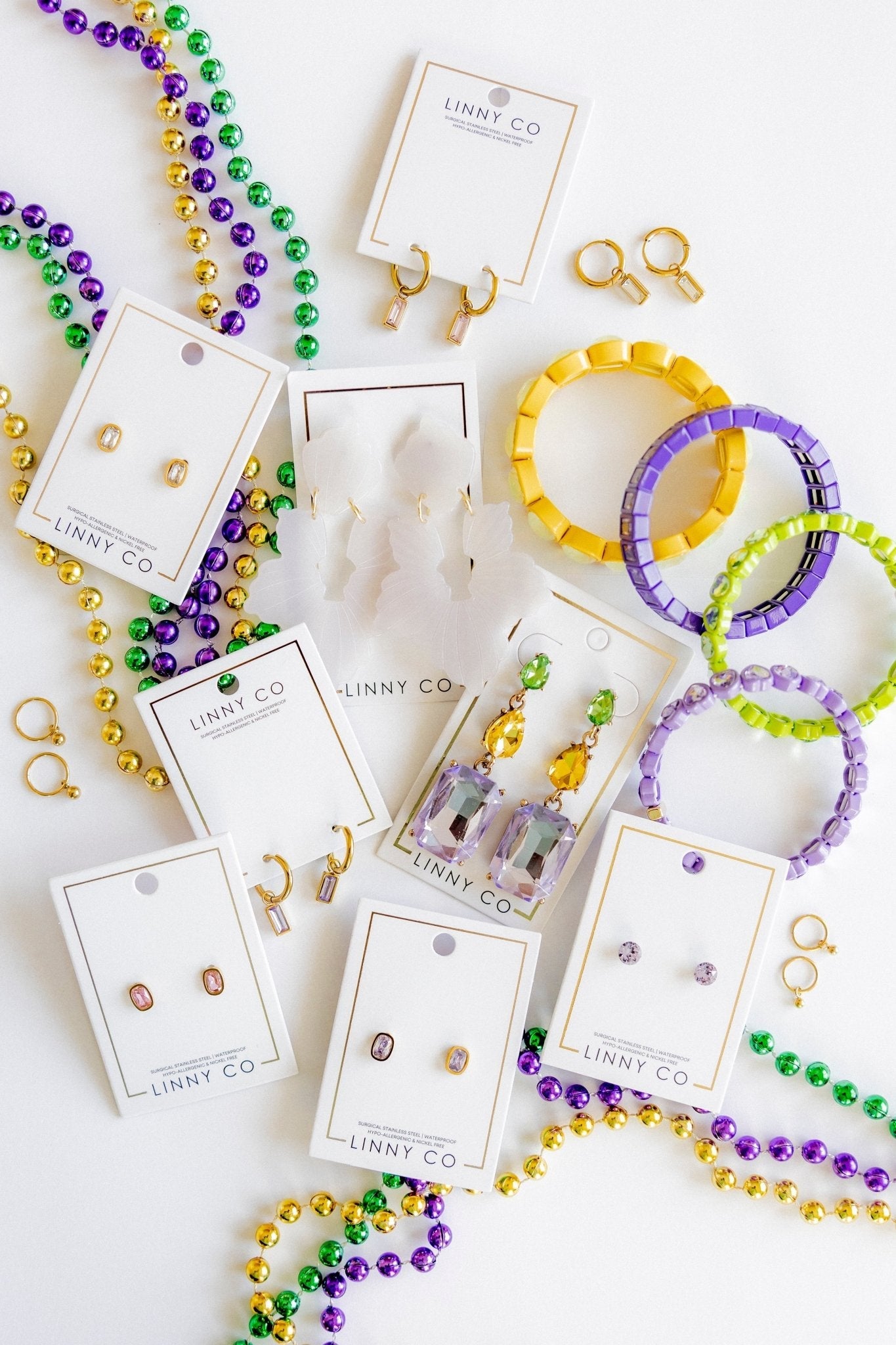 Huggie Charm Earrings - Edith Clear Gold