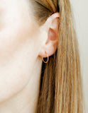 Huggie Infinity Hoop Earrings - Ava Gold 12mm