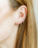 Huggie Infinity Hoop Earrings - Ava Silver 10mm