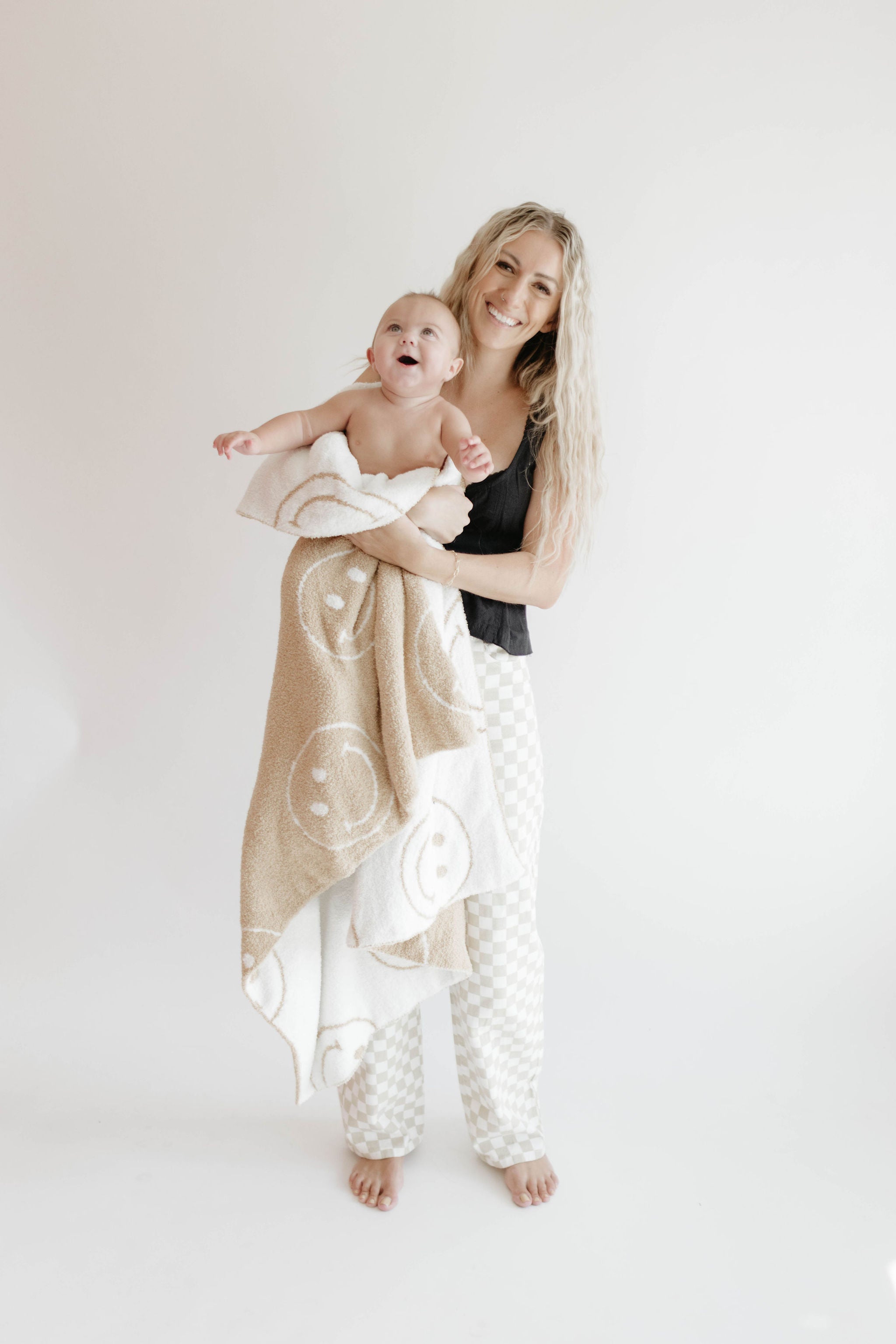 Plush Blanket  | Just Smile Black & Ivory