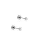 Screwback Stud Earrings - Micro Cooper Clear Silver