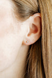 Screwback Stud Earrings - Micro Cooper Clear Silver