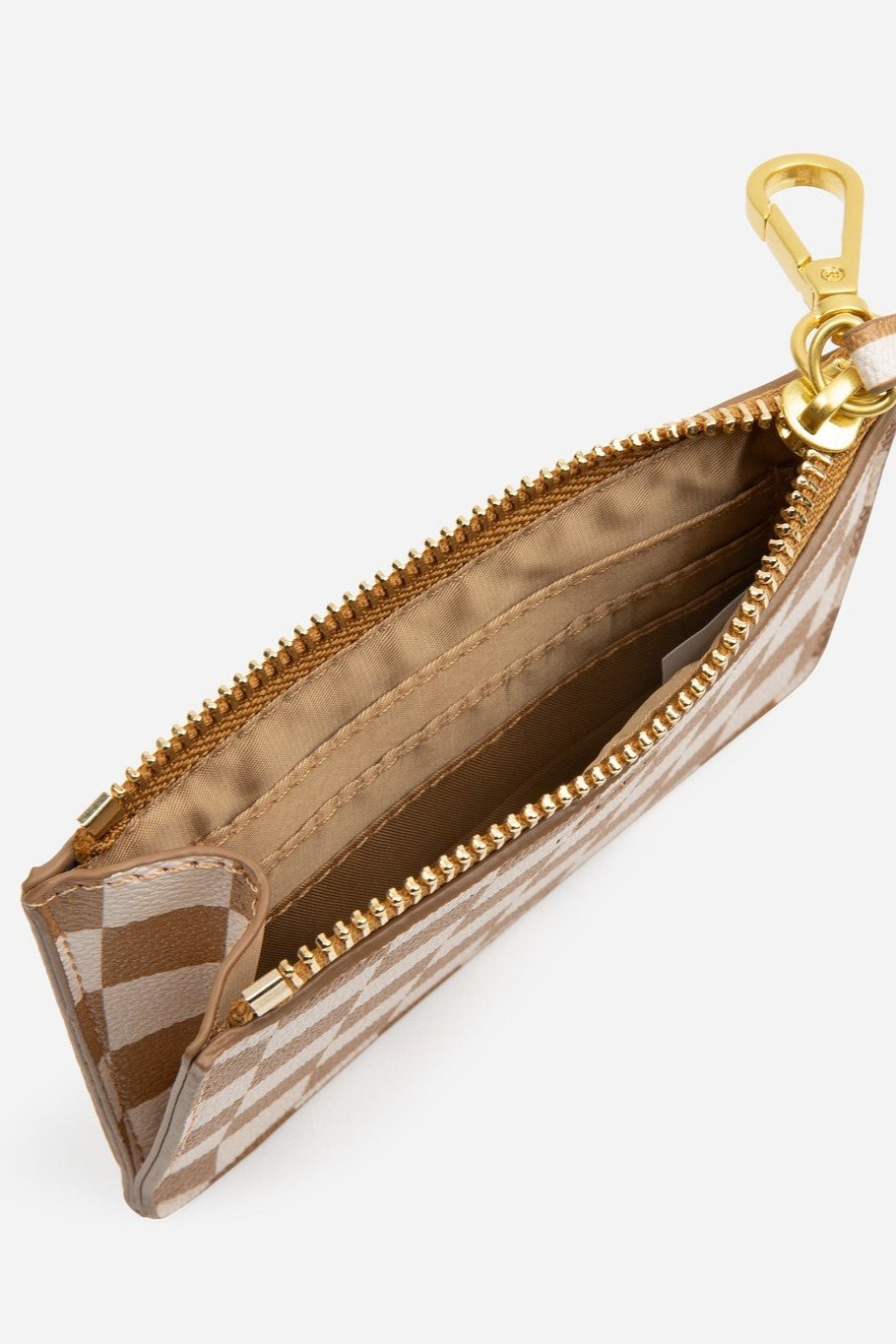 The Wallet Pouch - Tan/White Check
