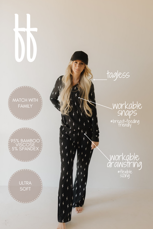 Women's Bamboo Pajama | Midnight Lightning Bolt