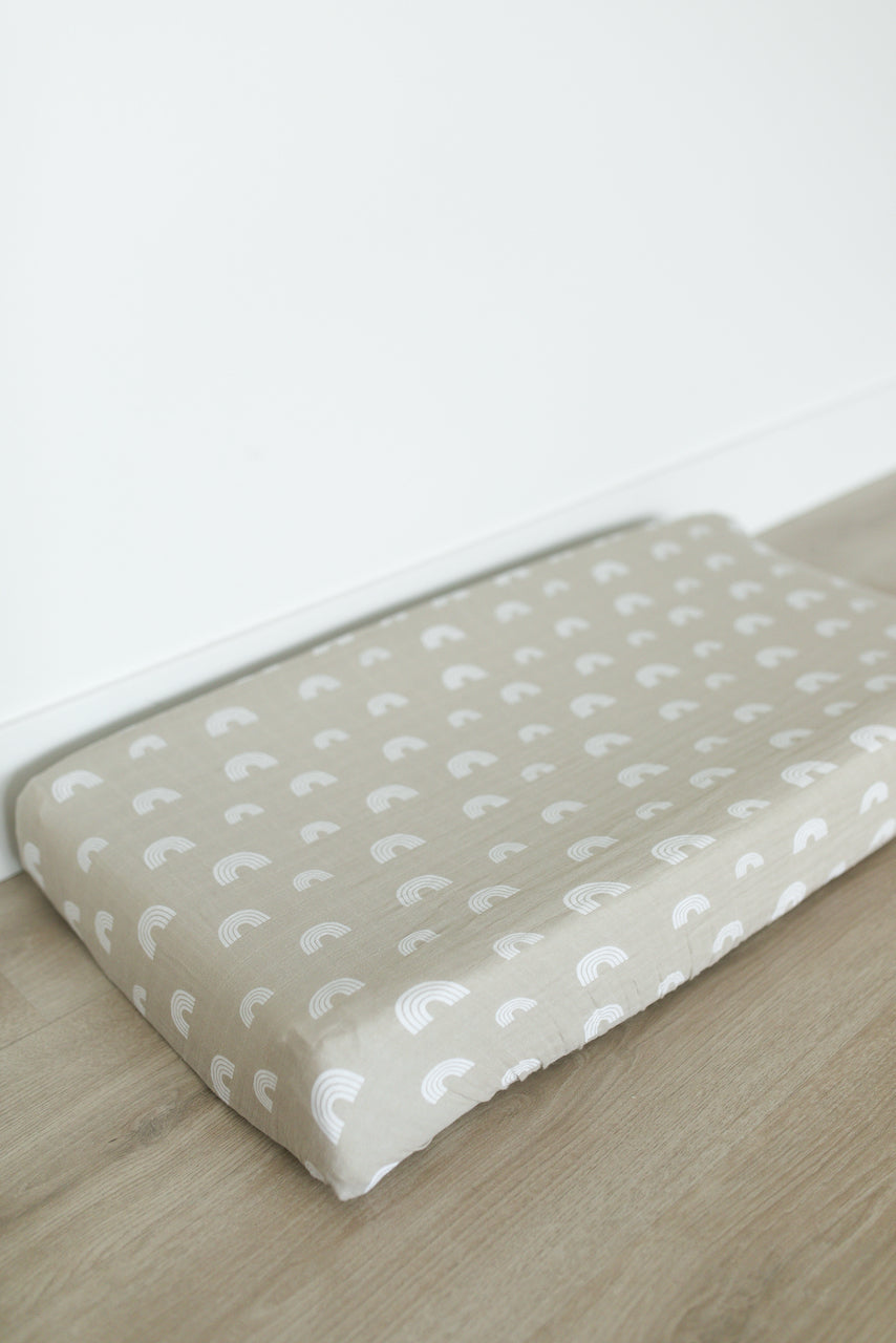 Sand Rainbow Muslin Crib Sheet